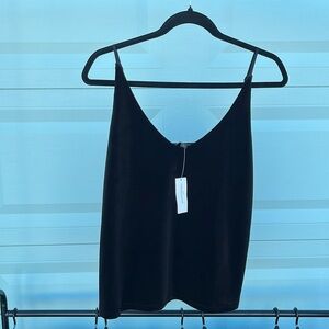 Black Velvet V Neck Tank